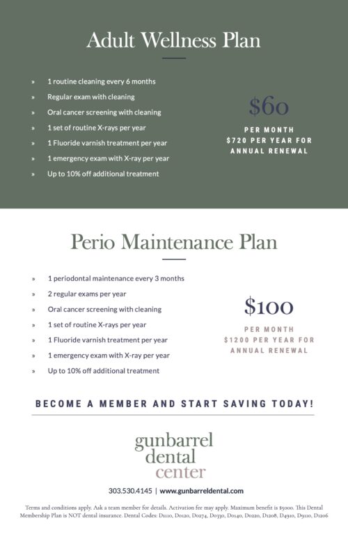 Boulder CO Dentist Office Dental Membership Plan